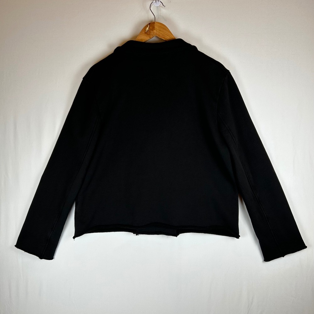 Frank & Eileen Mini Belfast Crop Knit Pea Coat Black Cotton Medium LABCROP - Picture 2 of 11